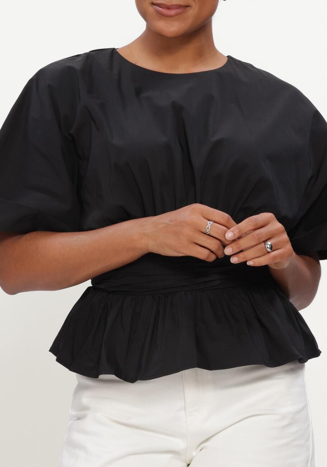 Schwarze NEO NOIR Blusen ANNEGRET POPLIN BLOUSE - large