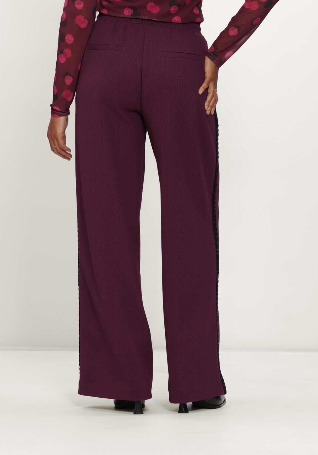 Lilane POM AMSTERDAM Weite Hose LEAH DARK PLUM - large