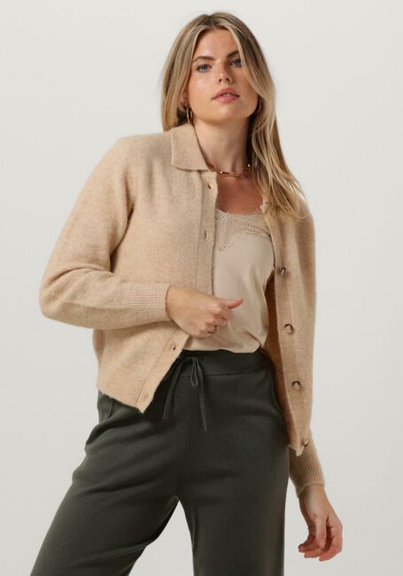 Camelfarbene KNIT-TED Strickjacke DANNY - large