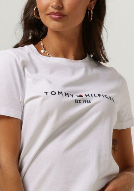 Weiße TOMMY HILFIGER T-shirt HERITAGE HILFIGER C-NK REG TEE - large