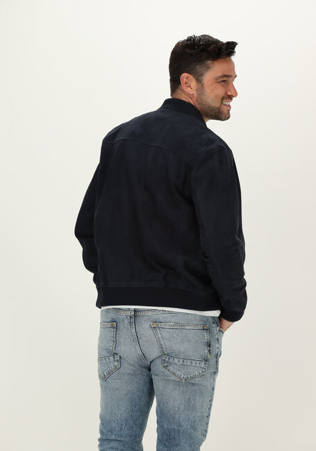 Blaue SELECTED HOMME Lederjack SLHICONIC BOMBER SUEDE JKT W S - large