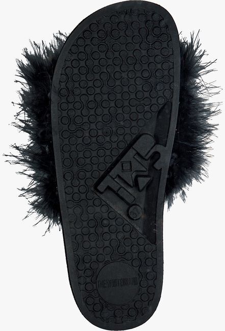 Schwarze THE WHITE BRAND Pantolette FEATHERS - large