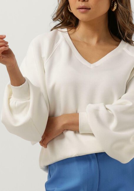 Wei&szlig;e MSCH COPENHAGEN Pullover NELINA IMA Q RAGLAN V NECK SWEATSHIRT - large