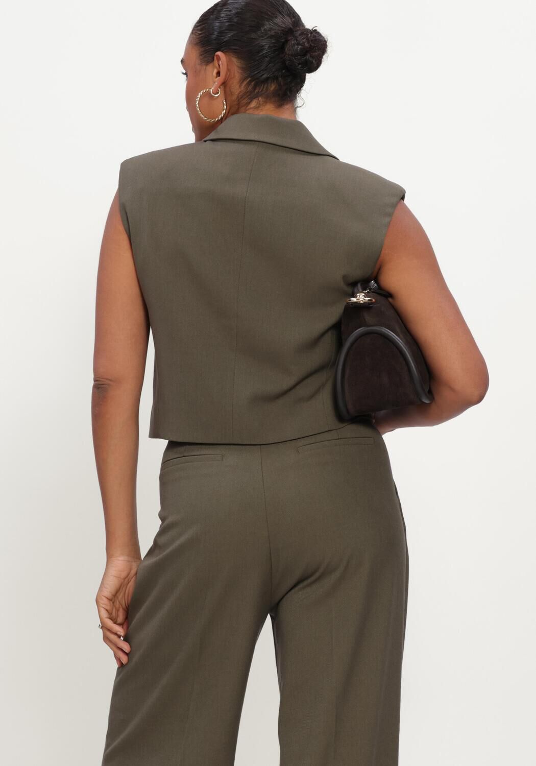 Olive COPENHAGEN MUSE Gilet CMTAILOR-SHORT-WAISTCOAT - large