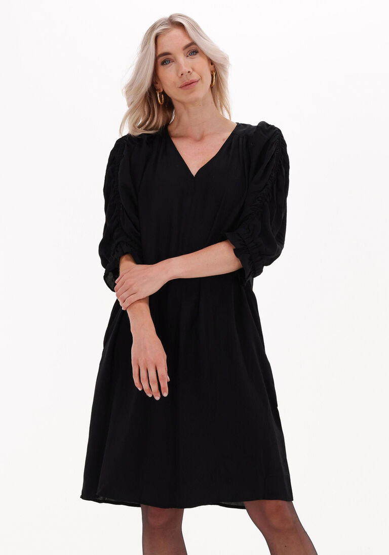 schwarze co'couture minikleid sunrise pleat dress