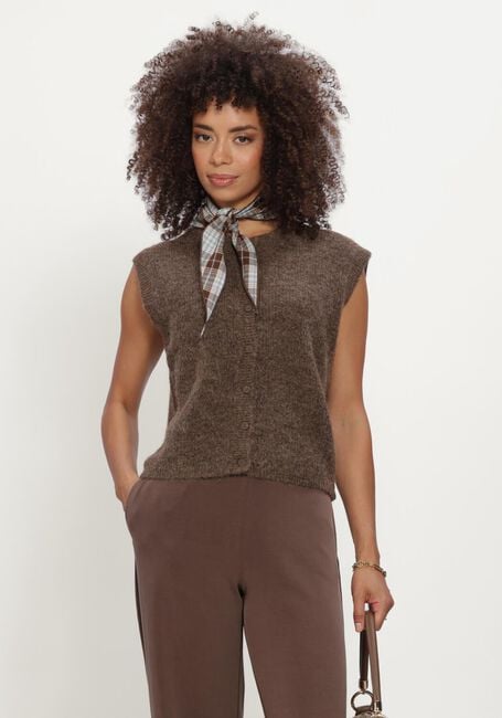 Braune SELECTED WOMEN Spencer SLFLULU SL BUTTON O-NECK VEST - large