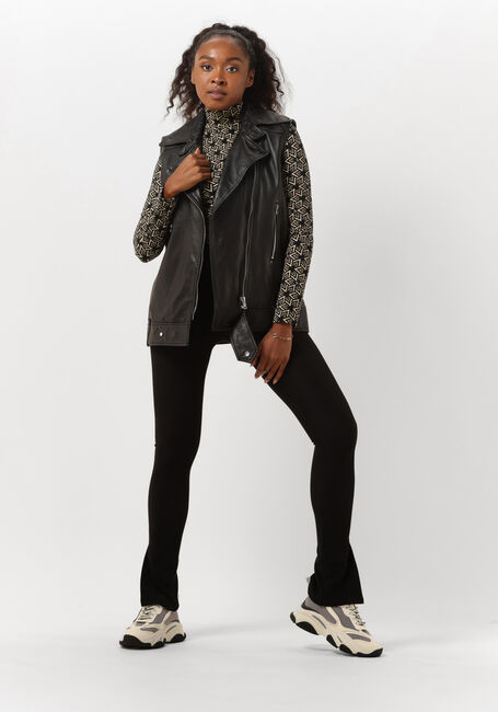 Schwarze COLOURFUL REBEL Schlaghose ZIVA HIGH RISE SLIT TREGGING - large