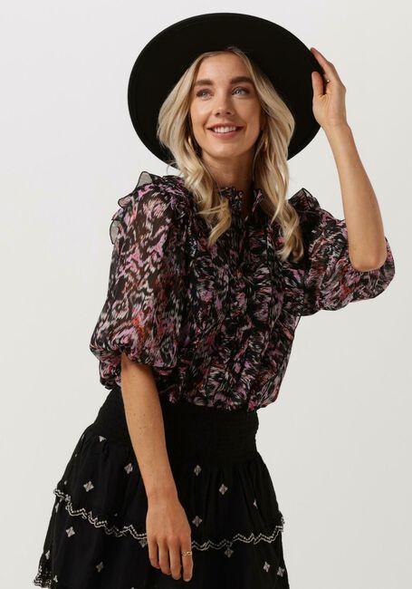 Schwarze NOTES DU NORD Blusen FABIOLA LUREX TOP - large