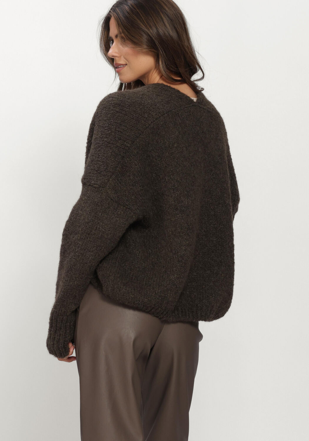 Dunkelgr&uuml;n KNIT-TED Strickjacke BECKY CARDIGAN - large