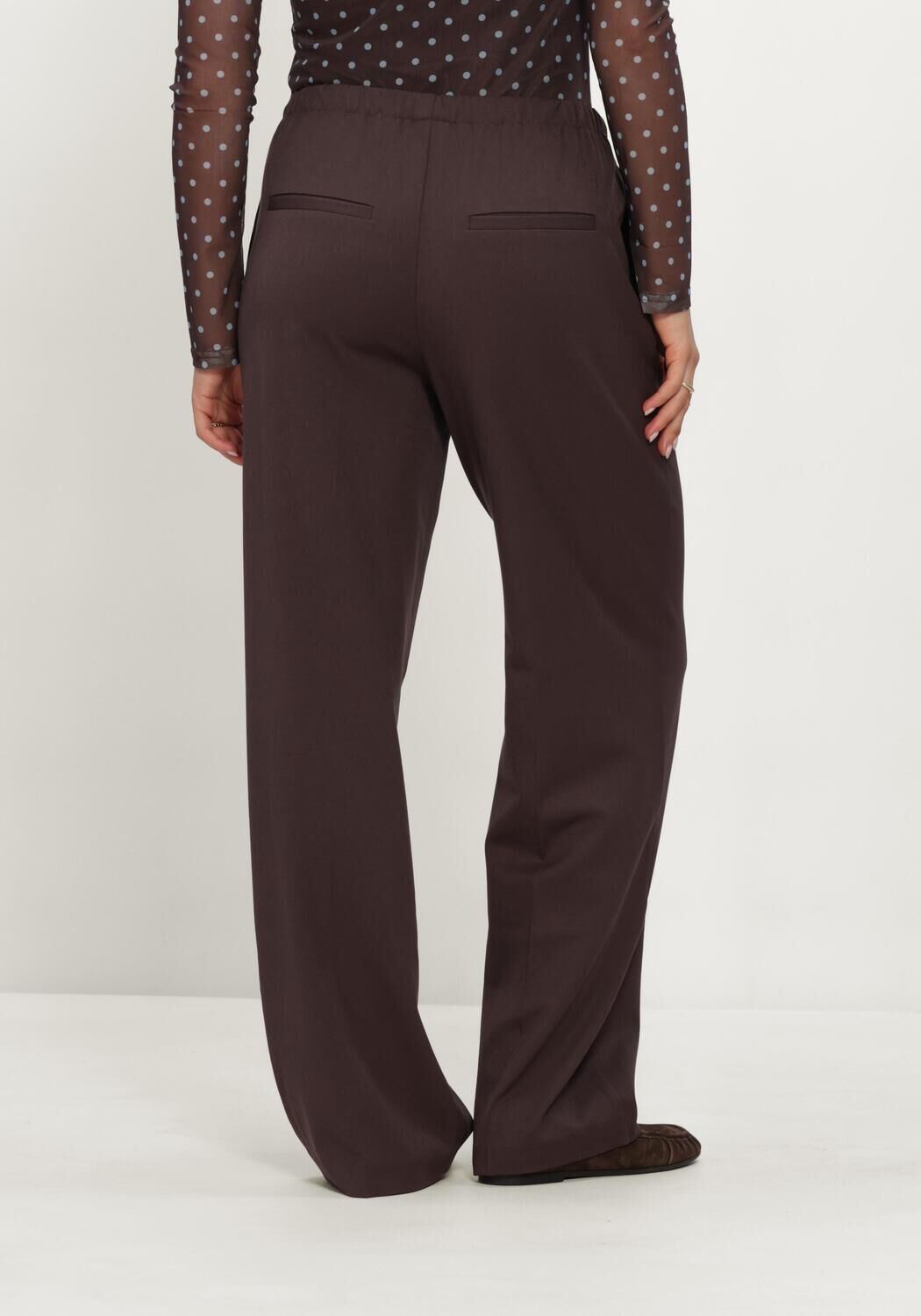 Braune OBJECT Weite Hose OBJLISA MW TIE WIDE PANT NOOS - large
