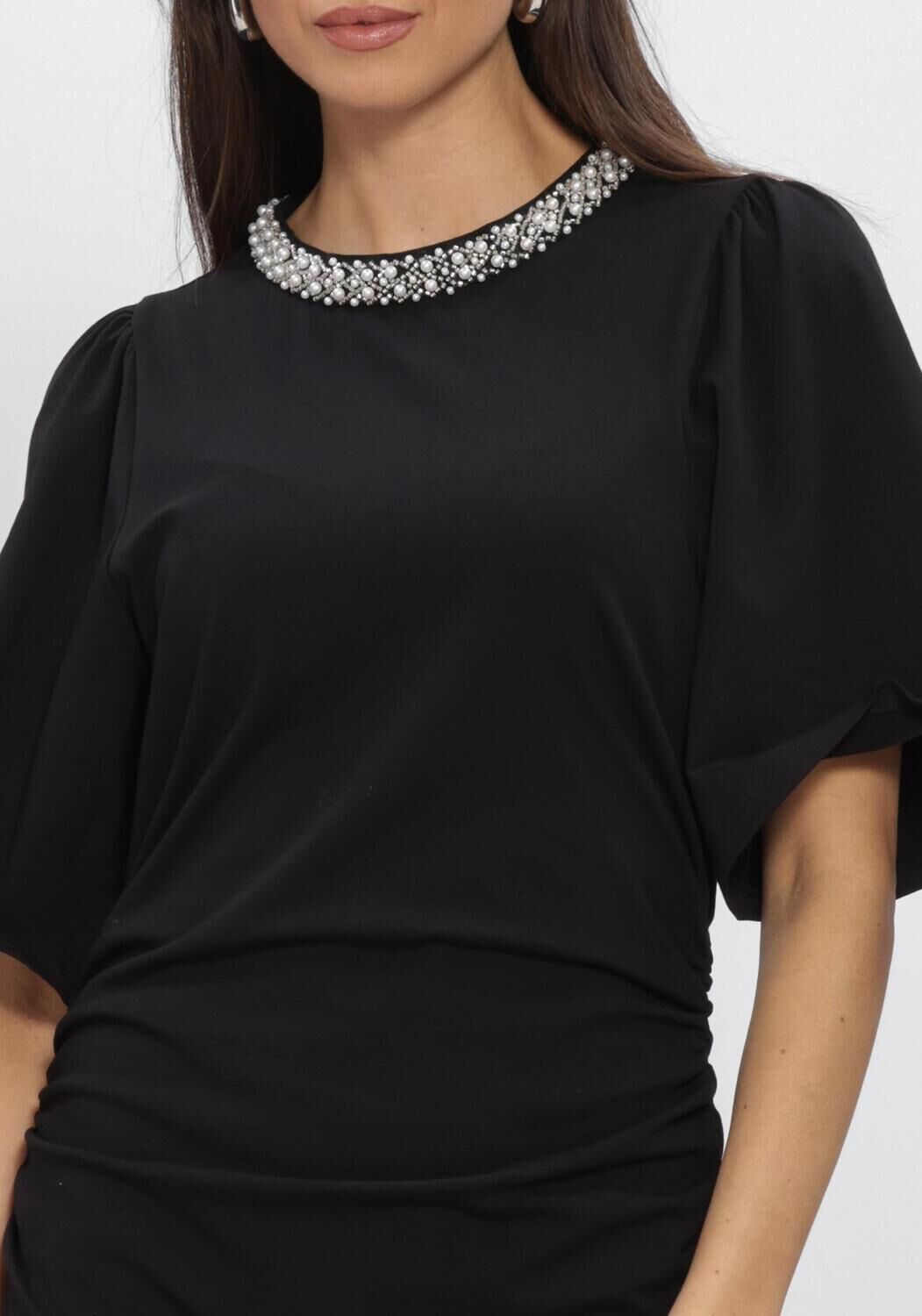 Schwarze BRUUNS BAZAAR Midikleid ALNUSBBNATHALA TRIM DRESS - large