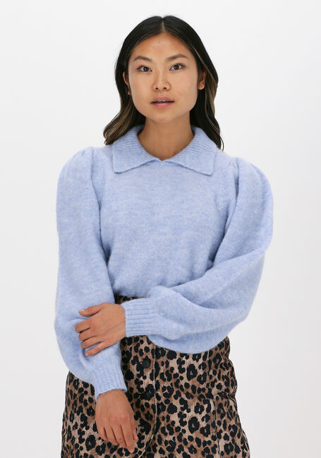 Hellblau SELECTED FEMME Pullover SLFSIA-LOUISA LS KNIT POLO B - large
