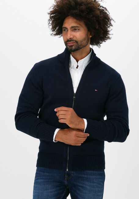 Dunkelblau TOMMY HILFIGER Strickjacke CHUNKY COTTON ZIP THROUGH - large