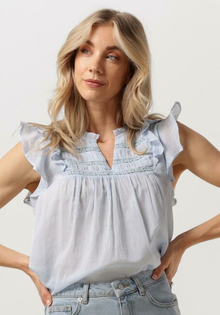 Hellblau NOTRE-V Top VOILE TOP SHORT SLEEVES - large