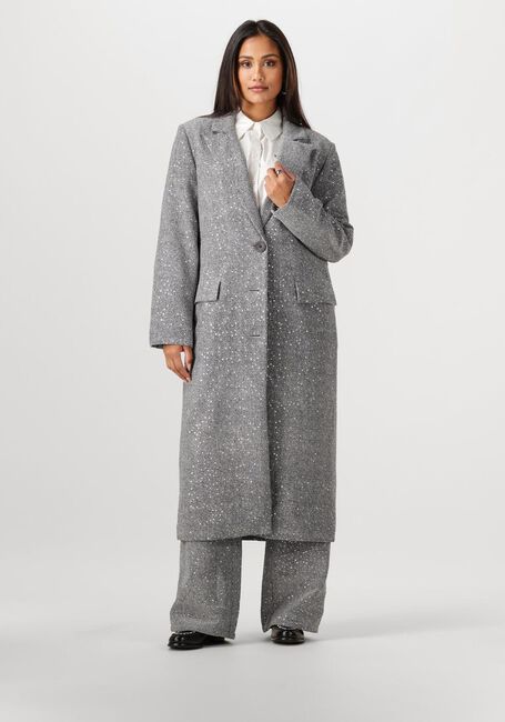 Silberne ALIX THE LABEL Mäntel LADIES WOVEN SEQUIN LONG BLAZER - large
