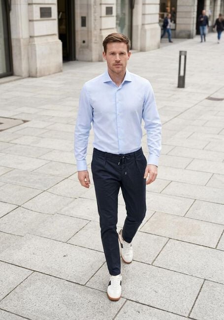 Hellblau PROFUOMO Klassisches Oberhemd FINE TWILL - SLIM FIT - NON IRON - large