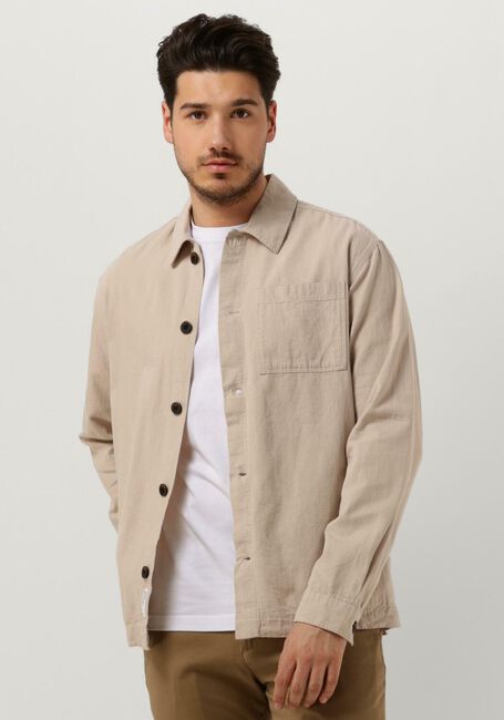 Sand SELECTED HOMME Overshirt SLHLOOSEBLAS-LINEN OVERSHIRT - large