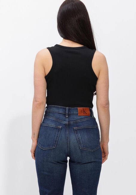 Schwarze CALVIN KLEIN Top WOVEN LABEL 2X2 BABY RIB TANK - large