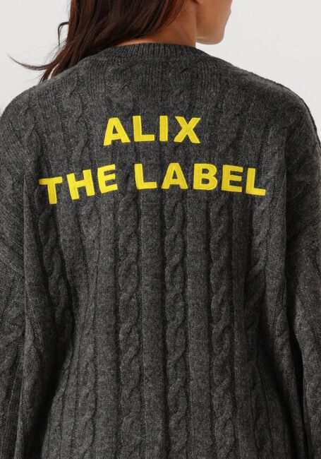 Dunkelgrau ALIX THE LABEL Pullover LADIES KNITTED CROPPED CABLE JUMPER - large