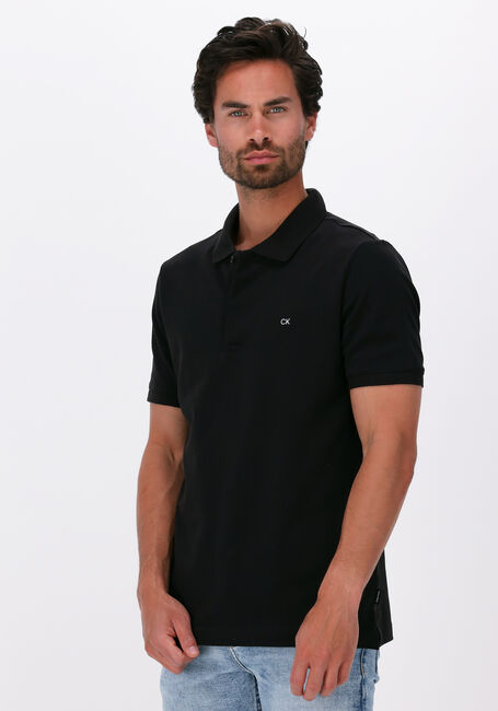 Schwarze CALVIN KLEIN Polo-Shirt STRETCH PIQUE SLIM POLO - large