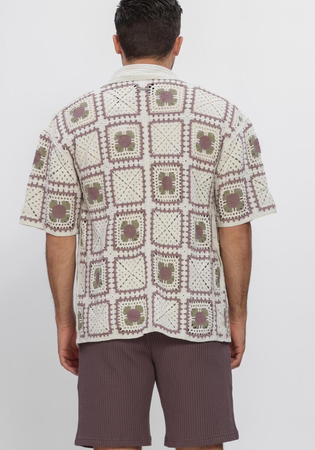 Ecru DSTREZZED Casual-Oberhemd SHANE CROCHET SHIRT - large