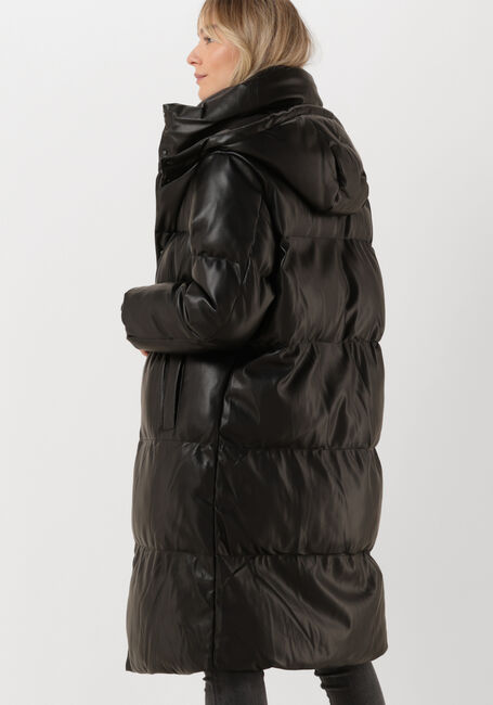 Schwarze GUESS Lederjack EMILIE LONG JACKET - large