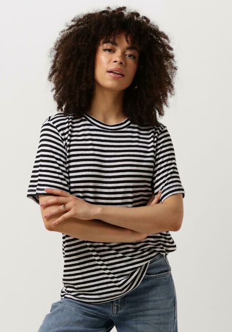Schwarze MY ESSENTIAL WARDROBE T-shirt LISAMW STRIPED TEE - large