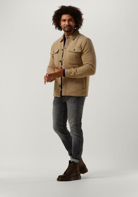 Sand ANERKJENDT Overshirt AKLION BOILED WOOL OVERSHIRT - large