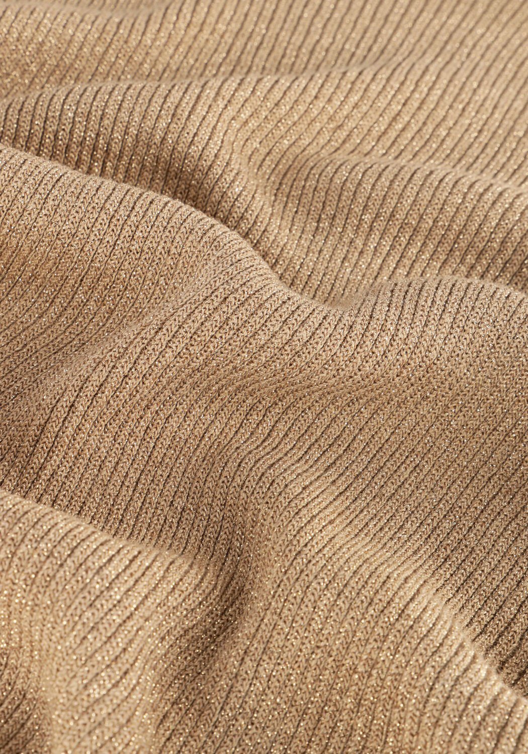 Camelfarbene NUKUS Top DEBBY SINGLET LUREX - large