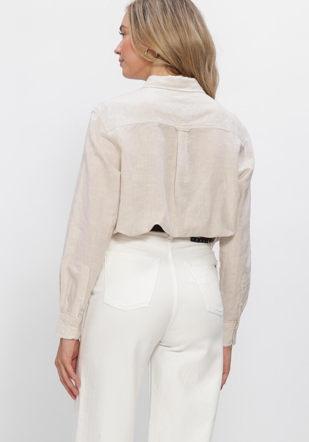 Beige TOMMY JEANS Blusen TJW RLX LINEN SHIRT - large