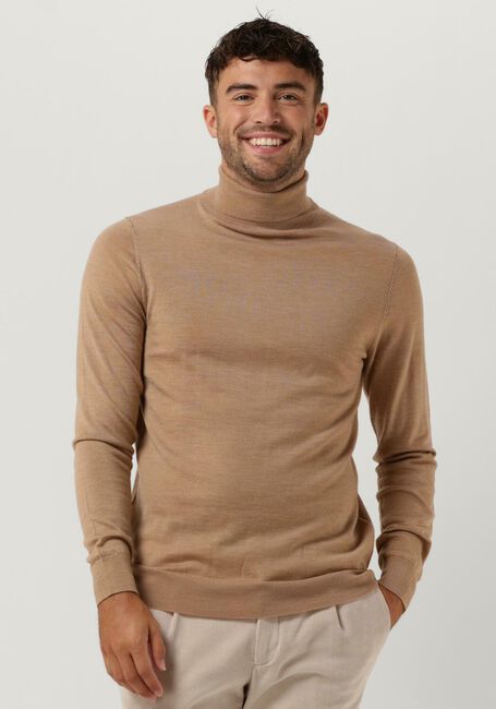 Camelfarbene PROFUOMO Rollkragenpullover PULLOVER ROLL NECK - large