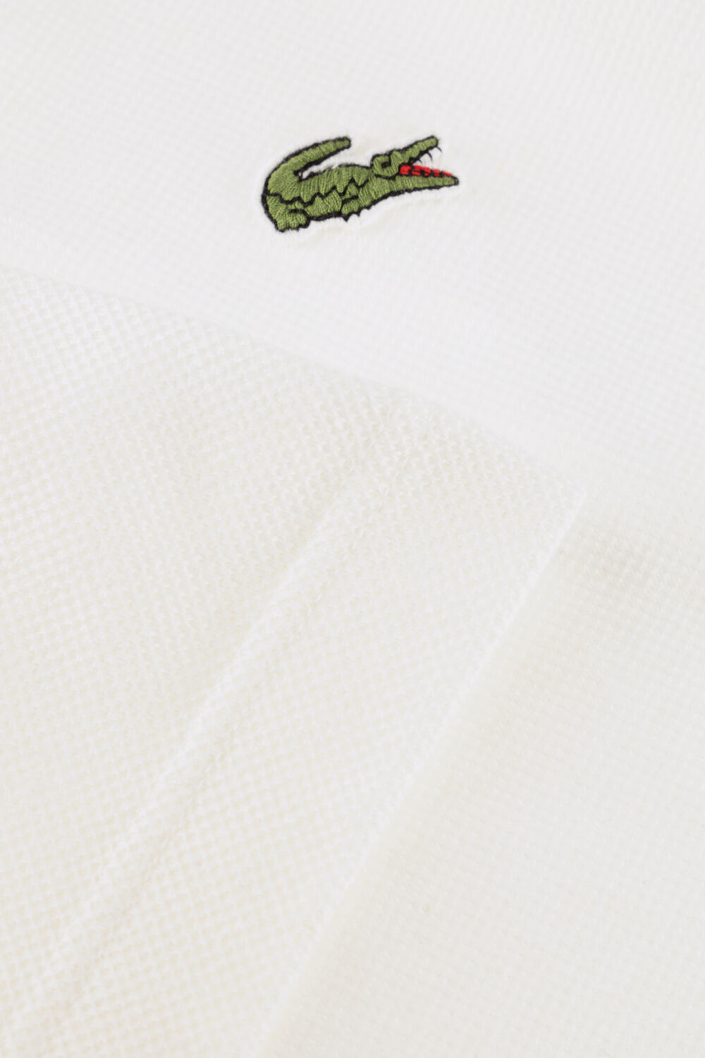 Ecru LACOSTE Polo-Shirt CLASSIC FIT OPEN NECK COTTON LINEN BLEND POLO - large