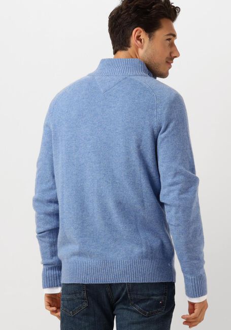 Hellblau TOMMY HILFIGER Pullover LAMBSWOOL ZIP MOCK - large