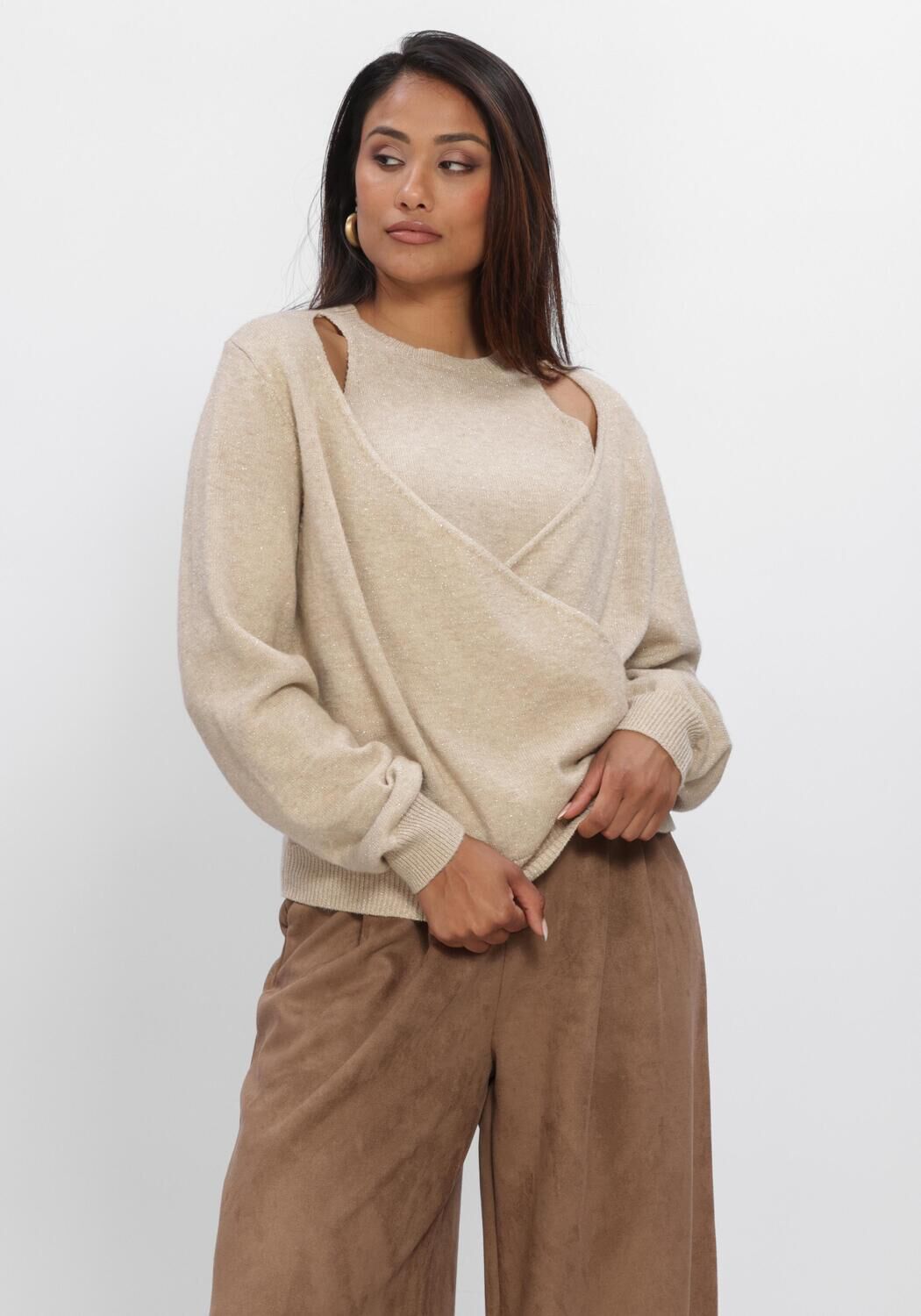 Beige NUKUS Pullover MEREL PULLOVER LUREX - large
