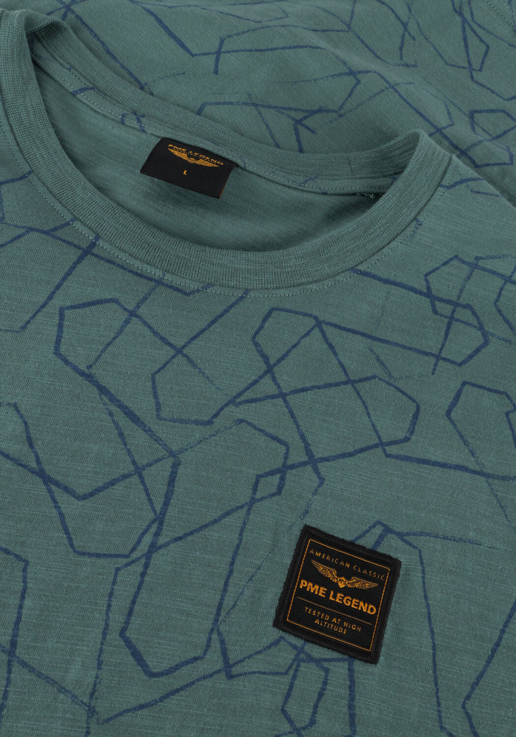 Gr&uuml;ne PME LEGEND T-shirt SHORT SLEEVE R-NECK SLUB JERSEY AOP - large