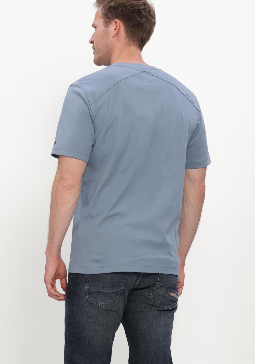 Blaue CAST IRON T-shirt SHORT SLEEVE R-NECK REGULAR FIT INTERLOCK - large