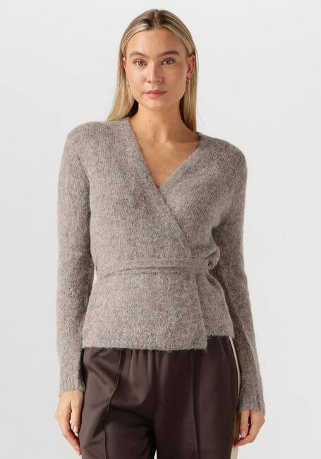 Taupe SELECTED WOMEN Pullover SLFGABELLA LS KNIT BELT CARDIGAN - large