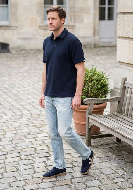 Dunkelblau ANERKJENDT Polo-Shirt AKKIKI WAFFLE POLO TEE - large