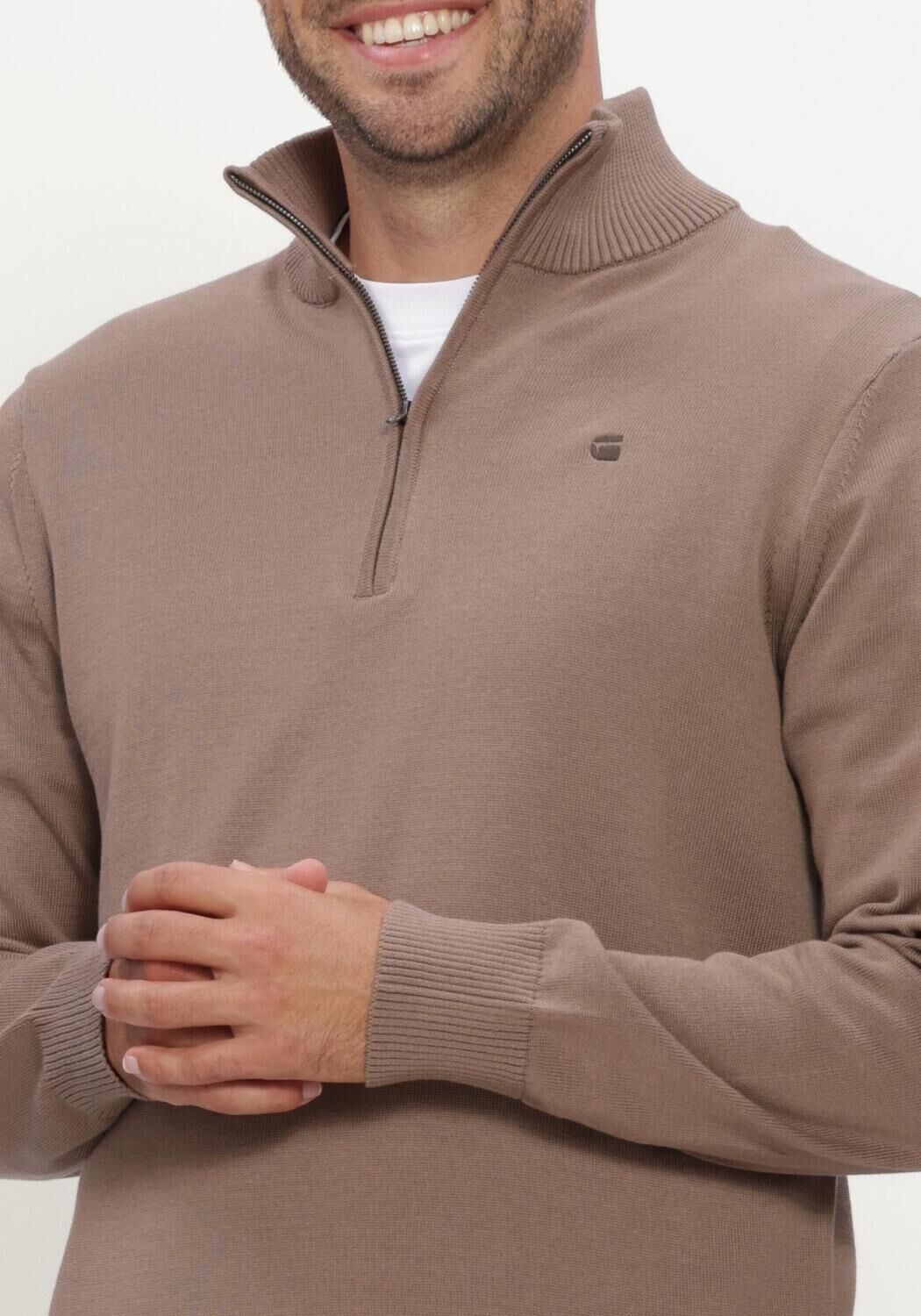 Camelfarbene G-STAR RAW Pullover CORE REFINED HALF ZIP KNIT - large