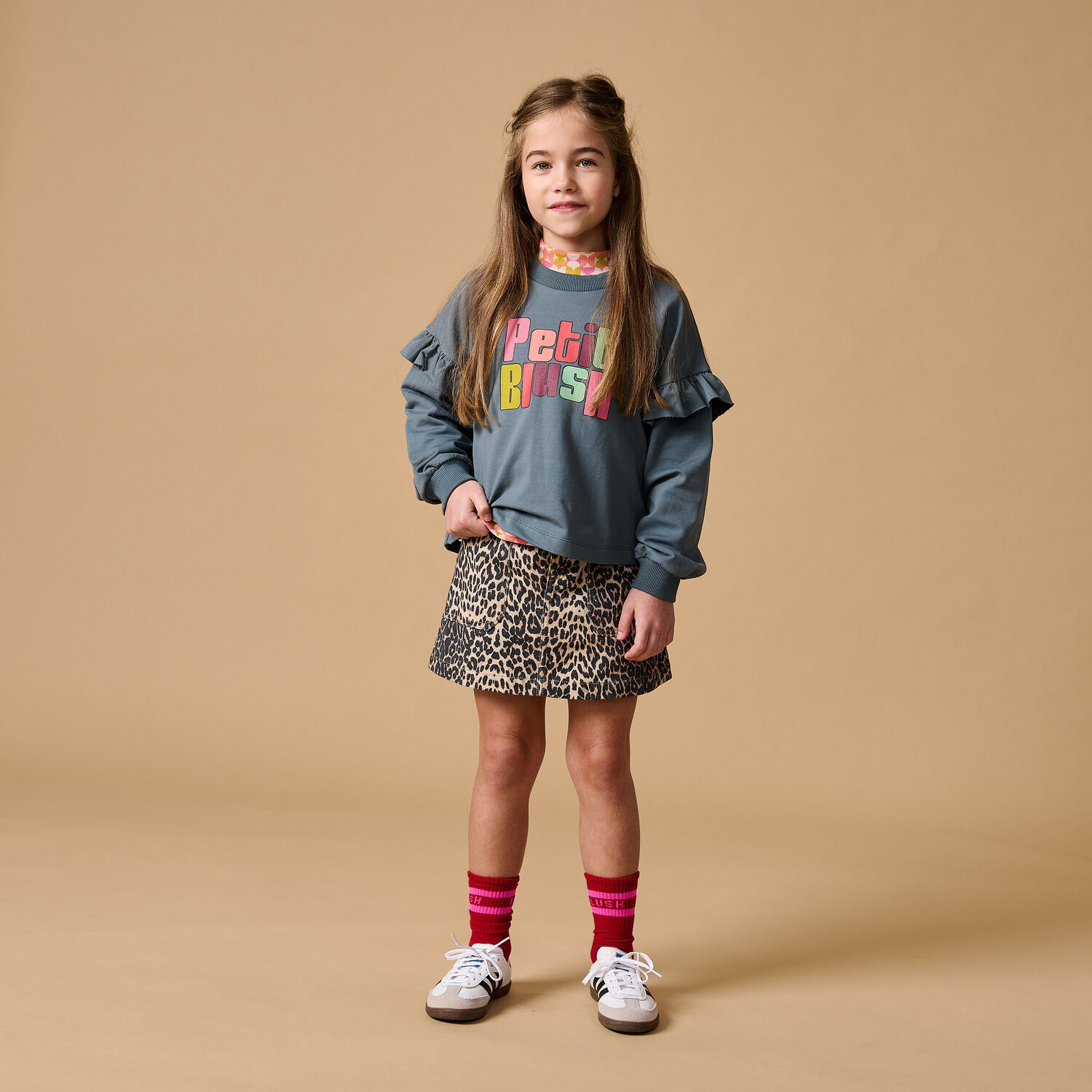 Dunkelgrau PETIT BLUSH Sweatshirt JUNE RUFFLE SWEATER - large