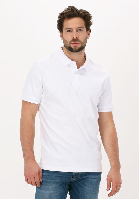 Weiße SELECTED HOMME Polo-Shirt SLHPARIS SS POLO B NOOS - large