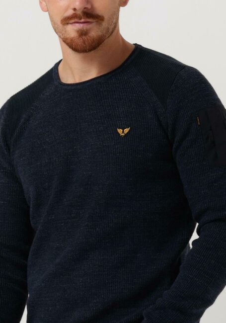 Blaue PME LEGEND Pullover LONG SLEEVE R-NECK COTTON RIB - large