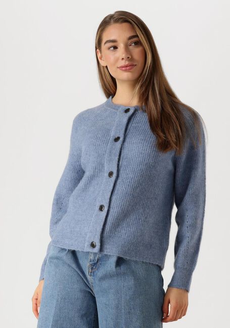 Blaue SELECTED WOMEN Strickjacke SLFLULU LS KNIT SHORT CARDIGAN - large