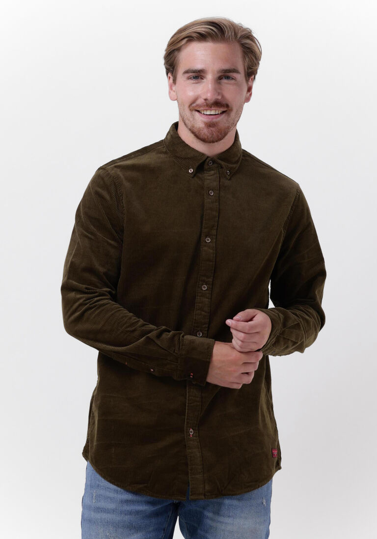 grüne scotch & soda casual-oberhemd regular fit- cotton corduroy shirt BJ10053