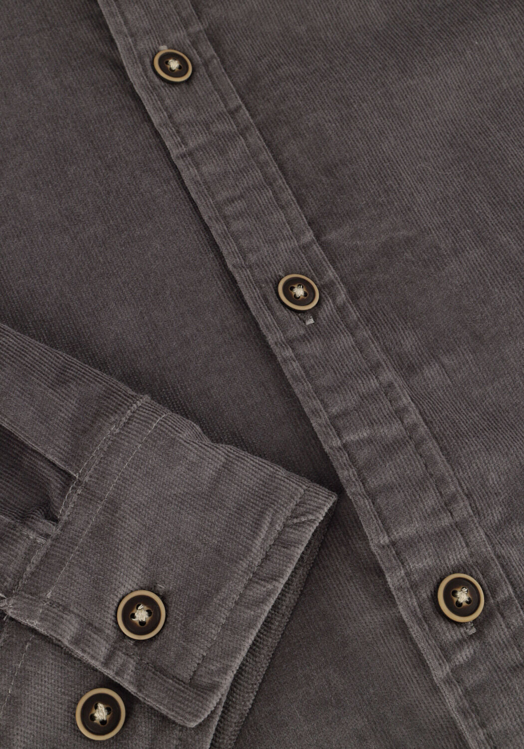 Graue ANERKJENDT Casual-Oberhemd AKLEIF SOLID CORD SHIRT - large