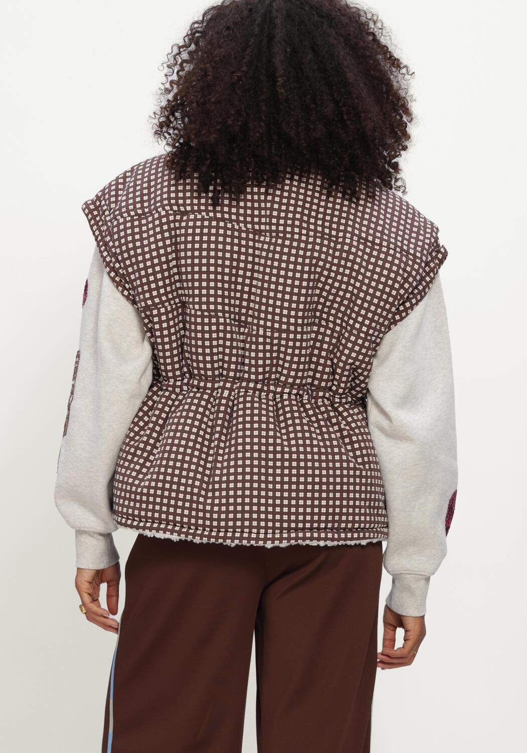 Braune POM AMSTERDAM Bodywarmer GLEN BROWN CHECK - large