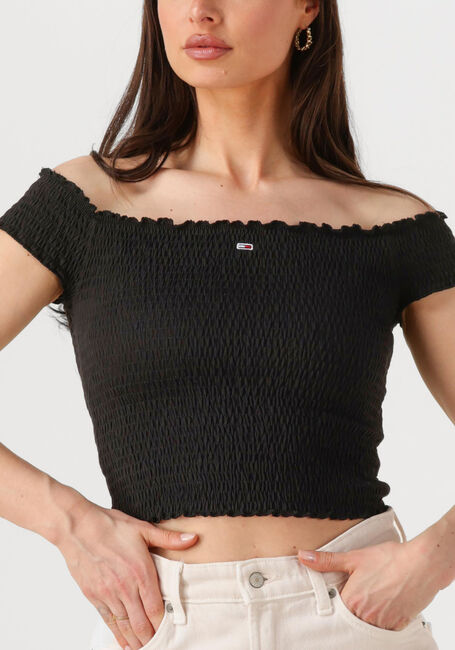 Schwarze TOMMY JEANS Top TJW CRP SMOCK TOP - large