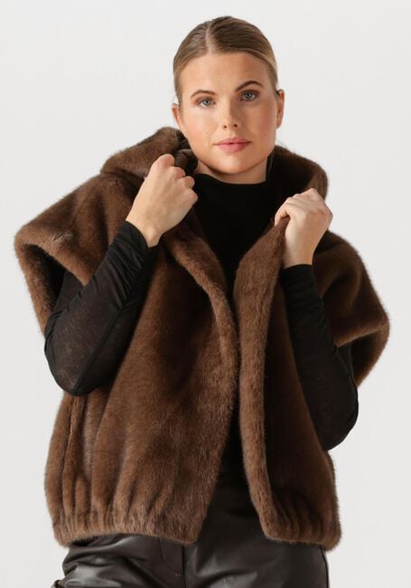 Braune STUDIO AR Fake-Fur-Jack OLENA - large