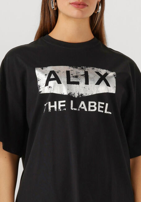 Schwarze ALIX THE LABEL T-shirt FOIL PRINT T-SHIRT - large