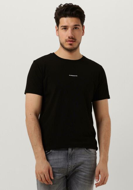 Schwarze PUREWHITE T-shirt TSHIRT WITH SMALL LOGO ON CHEST AND BIG BACK PRINT - large